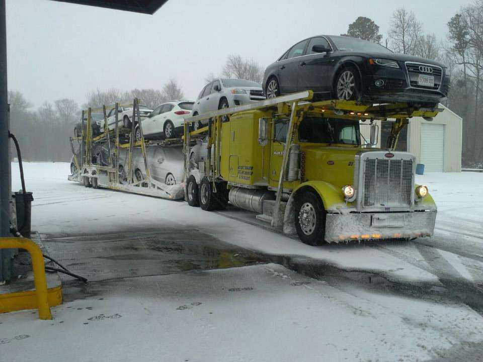 Image result for auto hauler in the snow