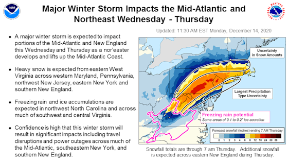 Winter storm expected to shed snow in the Mid-Atlantic, Northeast